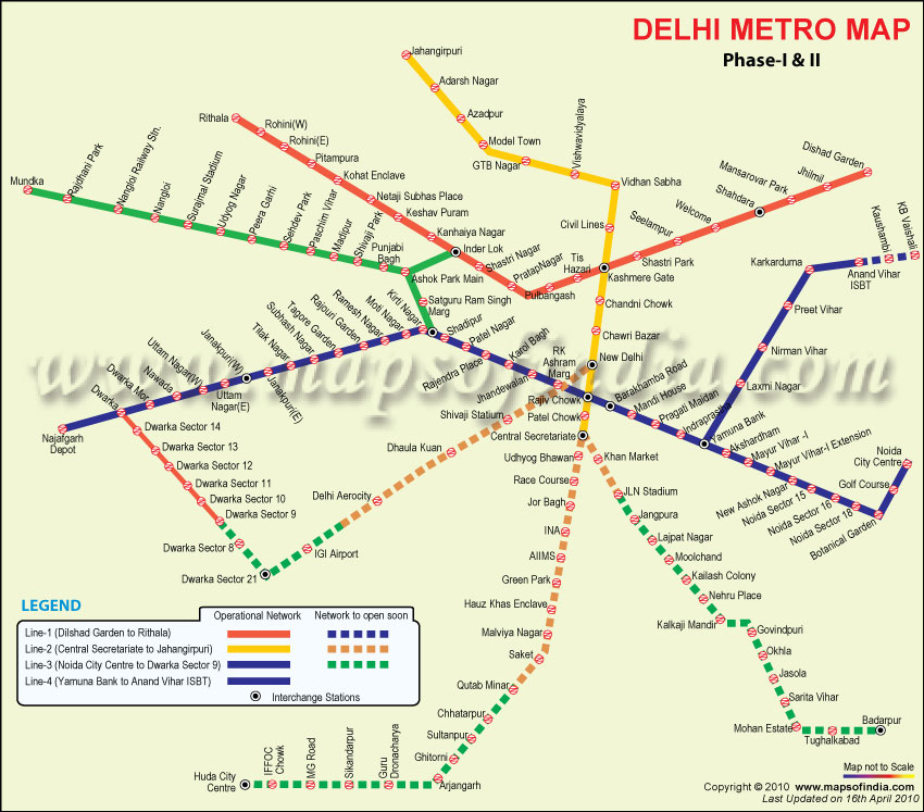 delhi has a moderN subway system (Click on t map to see it more clear)
